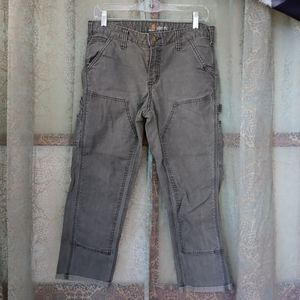 Gray Carhartt duck cotton work pants short length 6